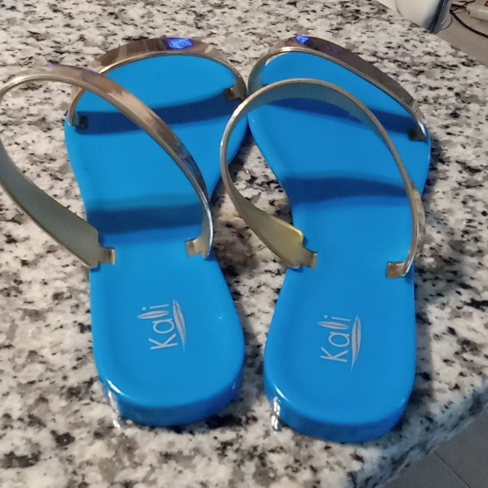 Kali Blue and Gold Sandals - Picture 3 of 4